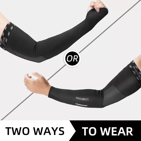 imageROCKBROS Arm Warmers Thermal Arm Sleeves with Thumb Holes for Men Women