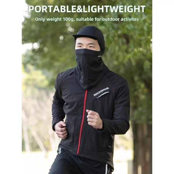 imageROCKBROS Balaclava Ski Mask Thermal Full Face Mask with Brim Neck Warmer for Cold Weather Windproof Face Cover Under Helmet Wear Head Mask for Cycling Skiing Black