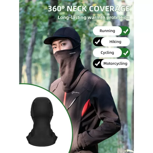 imageROCKBROS Balaclava Ski Mask Thermal Full Face Mask with Brim Neck Warmer for Cold Weather Windproof Face Cover Under Helmet Wear Head Mask for Cycling Skiing Black