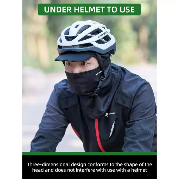 imageROCKBROS Balaclava Ski Mask Thermal Full Face Mask with Brim Neck Warmer for Cold Weather Windproof Face Cover Under Helmet Wear Head Mask for Cycling Skiing Black