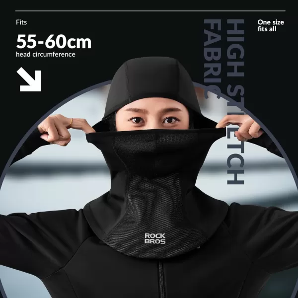 imageROCKBROS Balaclava Ski Mask for Men Winter Neck Warmer Windproof Thermal Scarf Mask for Cycling Motorcycle Black