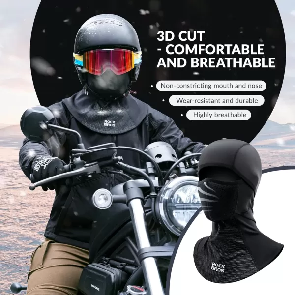imageROCKBROS Balaclava Ski Mask for Men Winter Neck Warmer Windproof Thermal Scarf Mask for Cycling Motorcycle Black