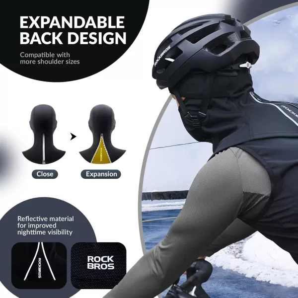imageROCKBROS Balaclava Ski Mask for Men Winter Neck Warmer Windproof Thermal Scarf Mask for Cycling Motorcycle Black