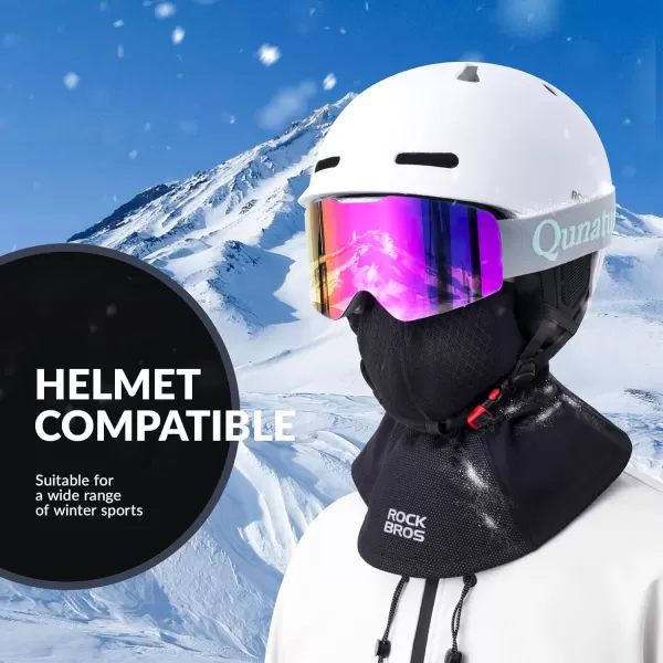 imageROCKBROS Balaclava Ski Mask for Men Winter Neck Warmer Windproof Thermal Scarf Mask for Cycling Motorcycle Black