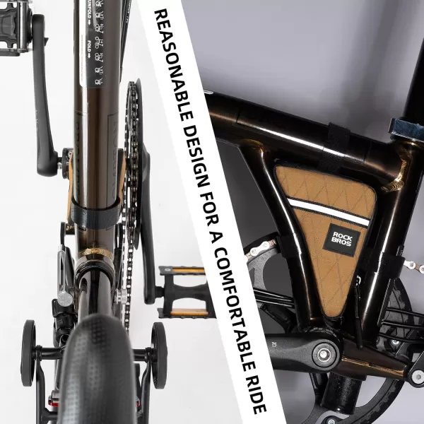 imageROCKBROS Bike Bag Small Tool Bag Bike Frame Pouch Triangle Bike Pouch Waterproof Small Bicycle Bag for Boys Girls Men Women Small Pouch for Road Folding Bike AccessoriesKhaki