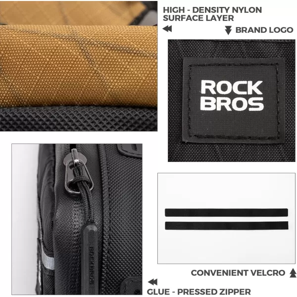 imageROCKBROS Bike Bag Small Tool Bag Bike Frame Pouch Triangle Bike Pouch Waterproof Small Bicycle Bag for Boys Girls Men Women Small Pouch for Road Folding Bike AccessoriesKhaki