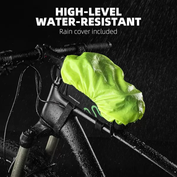 imageROCKBROS Bike Frame Bag Bike Phone Mount Bag Bicycle Phone Holder with Side Bags Bike Top Tube Bag for Cycling Mountain Road Bike Pouch Accessories Storage Bag