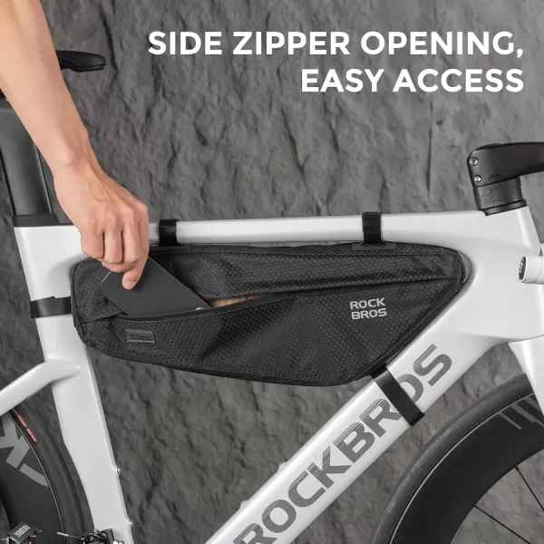 imageROCKBROS Bike Frame Bag Waterproof Top Tube Bike Bag 173Inch 29L Large Capacity Narrow Edge Bicycle Frame Triangle Bag Mountain ampamp Road Bike Accessories