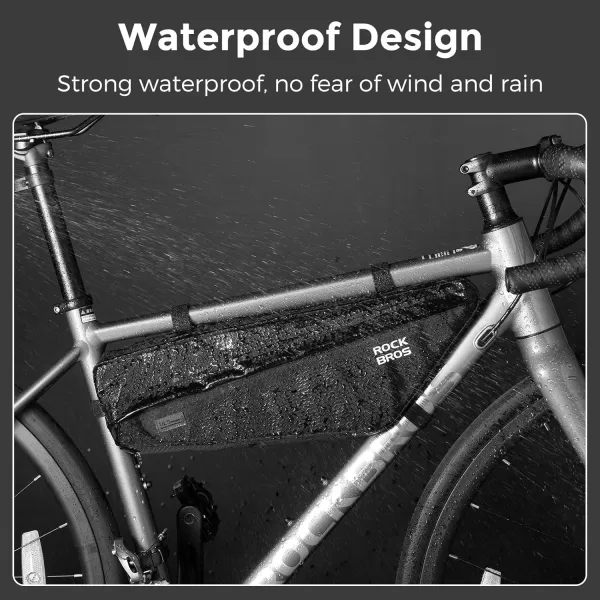 imageROCKBROS Bike Frame Bag Waterproof Top Tube Bike Bag 173Inch 29L Large Capacity Narrow Edge Bicycle Frame Triangle Bag Mountain ampamp Road Bike Accessories