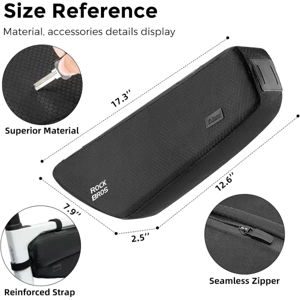 imageROCKBROS Bike Frame Bag Waterproof Top Tube Bike Bag 173Inch 29L Large Capacity Narrow Edge Bicycle Frame Triangle Bag Mountain ampamp Road Bike Accessories