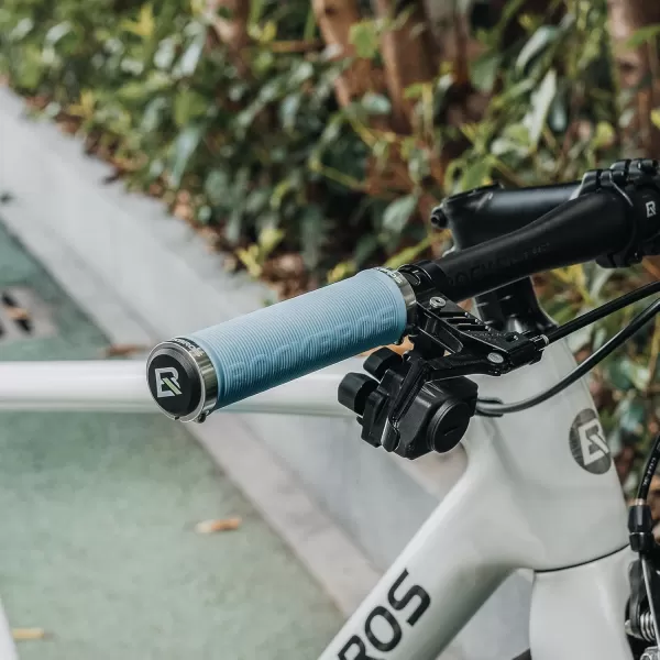 imageROCKBROS Bike Grips Bike Handlebar Grips Double Lockon Mountain Bike Grips Comfortable AntiSlip Handlebar Grips for Mountain Bike BMX Bike Scooter Beach Cruiser Folding Bikeblue