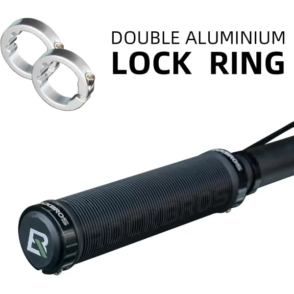 imageROCKBROS Bike Grips Bike Handlebar Grips Double Lockon Mountain Bike Grips Comfortable AntiSlip Handlebar Grips for Mountain Bike BMX Bike Scooter Beach Cruiser Folding Bikeblack