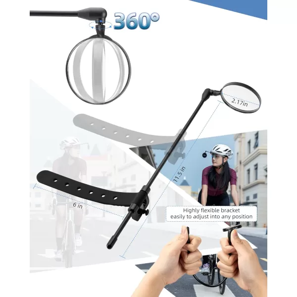 imageROCKBROS Bike Helmet Mirror 55cm HD Mirror Flexible Frame Detachable Design MTB Helmet Mirror for Bicycle Cycling Helmet Bike AccessoiresBlack55cm