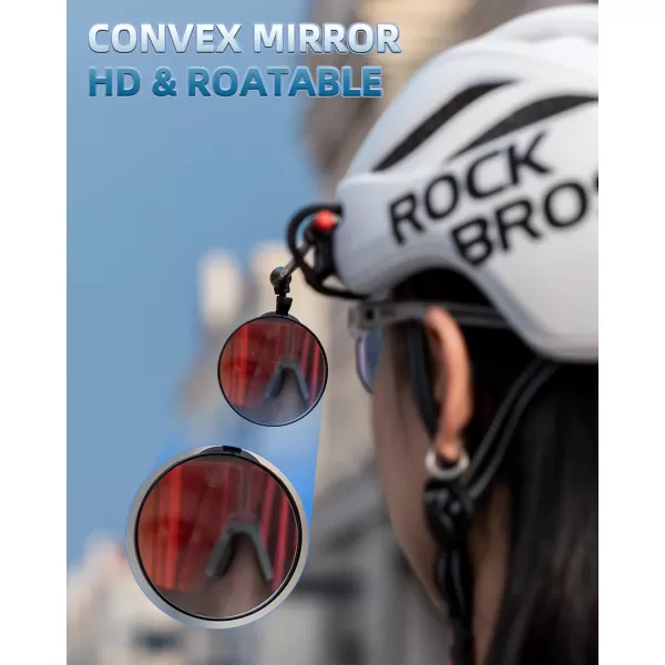 imageROCKBROS Bike Helmet Mirror 55cm HD Mirror Flexible Frame Detachable Design MTB Helmet Mirror for Bicycle Cycling Helmet Bike AccessoiresBlack55cm