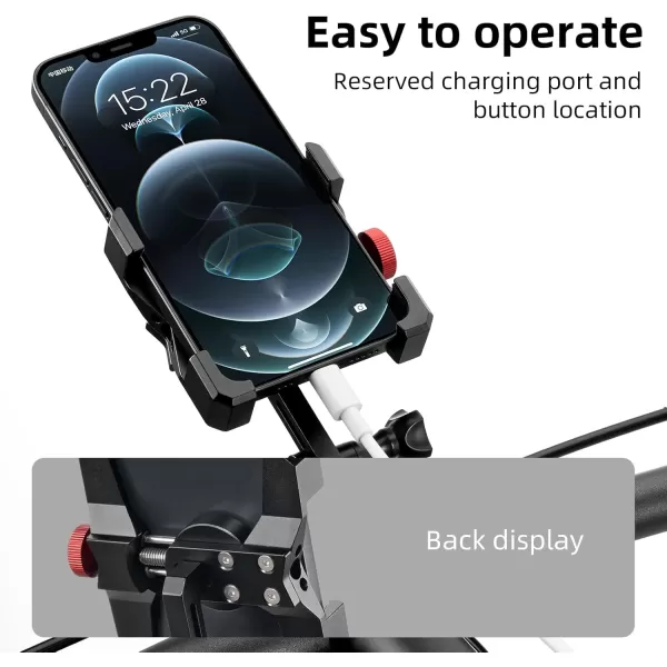 imageROCKBROS Bike Phone Holder Aluminum Bike Phone Mount HolderHandlebar Mounted Cell Phone Holder for 4771 Inch Phones Handlebar MountHeadset Cap Mount