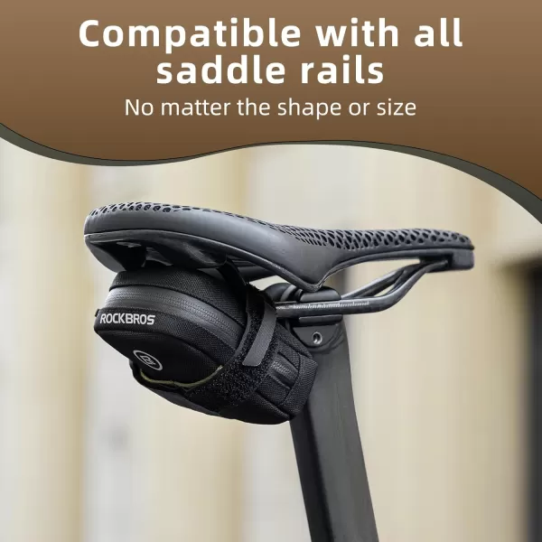 imageROCKBROS Bike Saddle Bag Bike Seat Bag Small Bike Bag Under Seat Small Lightweight and Portable Saddle Bag for Road BikesBrown