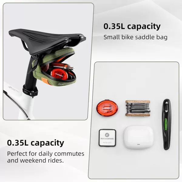 imageROCKBROS Bike Saddle Bag Bike Seat Bag Small Bike Bag Under Seat Small Lightweight and Portable Saddle Bag for Road BikesPurple