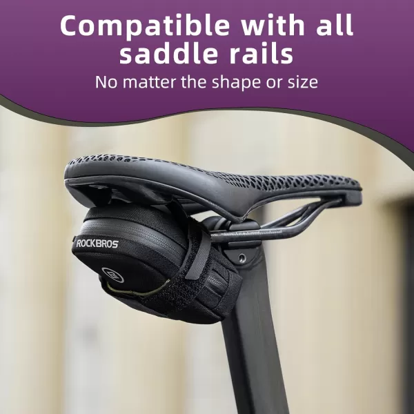 imageROCKBROS Bike Saddle Bag Bike Seat Bag Small Bike Bag Under Seat Small Lightweight and Portable Saddle Bag for Road BikesPurple