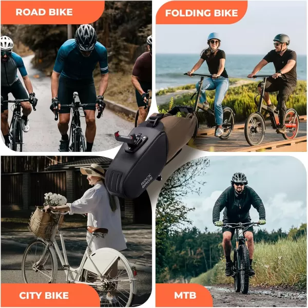 imageROCKBROS Bike Saddle Bag Bike Seat Bag With Bucket Bag Bike Bag Under Seat for Mountain Road Bikes Quick Release 0813L