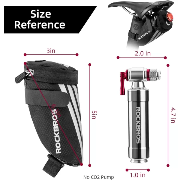 imageROCKBROS Bike Saddle Bag Small Seat Bag Bicycle Bag Under Seat Bike Accessories Storage Pouch Ultralight Cycling Wedge Pack for Road Mountain MTB Foldable Bike