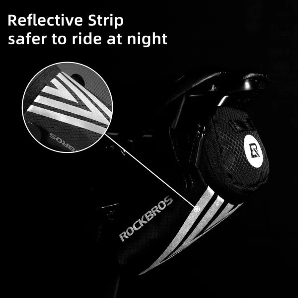 imageROCKBROS Bike Saddle Bag Small Seat Bag Bicycle Bag Under Seat Bike Accessories Storage Pouch Ultralight Cycling Wedge Pack for Road Mountain MTB Foldable Bike
