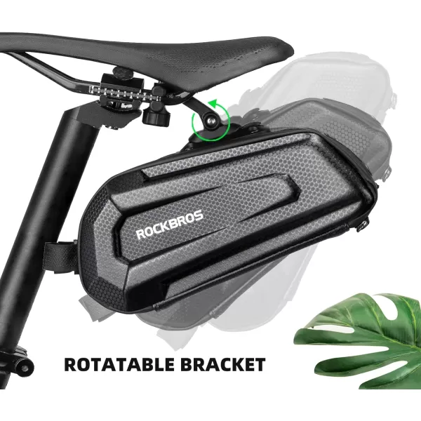 imageROCKBROS BikeBicycle Saddle Bag Under Seat 3D Hard Shell Bike Seat Bag with Silver Reflective Strip Bike Bag for Mountain Road Bikes Quick Release 17L