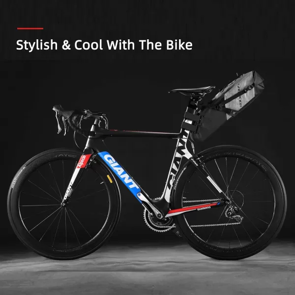 imageROCKBROS Bikepacking Bag Waterproof Bike Saddle Bag Large Capacity Bikepacking Seat Bag Road Mountain Bike Seat Bag Max 10LMax 10L