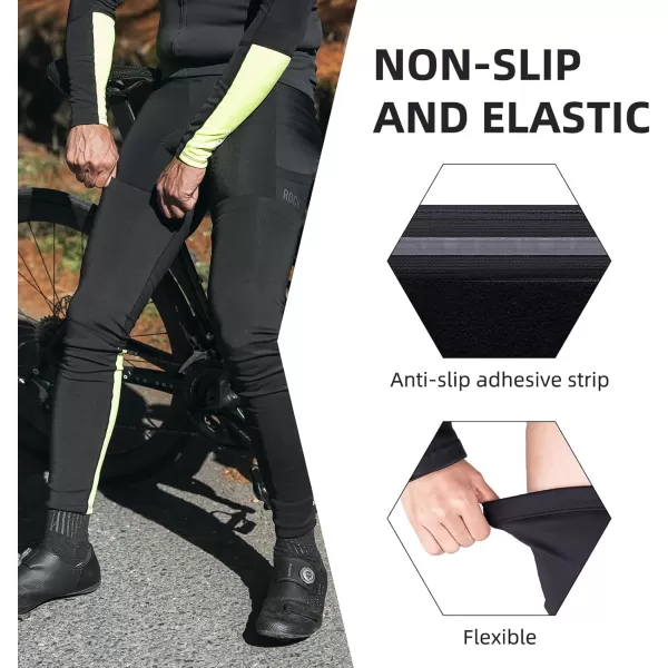 imageROCKBROS Cycling Leg Sleeves for Men Women Thermal Compression Leg Sleeves UV Full Leg Warmers Winter for Running Football