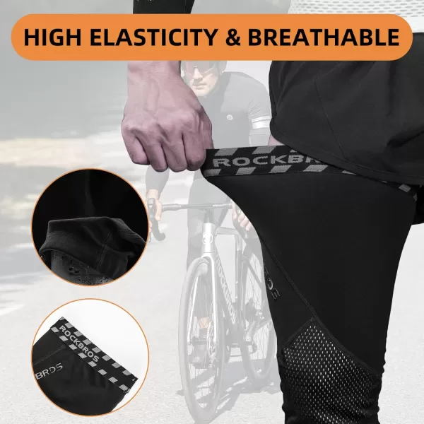 imageROCKBROS Cycling Leg Warmers Thermal Long Leg Sleeves for Men Women Legwarmer
