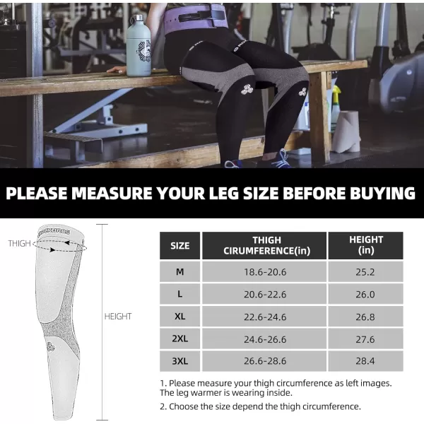 imageROCKBROS Cycling Running Leg Warmers for Men Women Winter Cold Weather Leg Warmer Thermal Fleece Long Leg Sleeves NonSlip