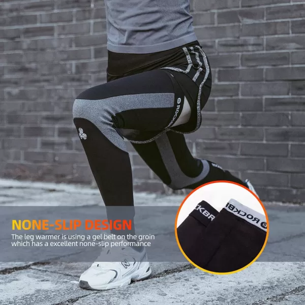 imageROCKBROS Cycling Running Leg Warmers for Men Women Winter Cold Weather Leg Warmer Thermal Fleece Long Leg Sleeves NonSlip