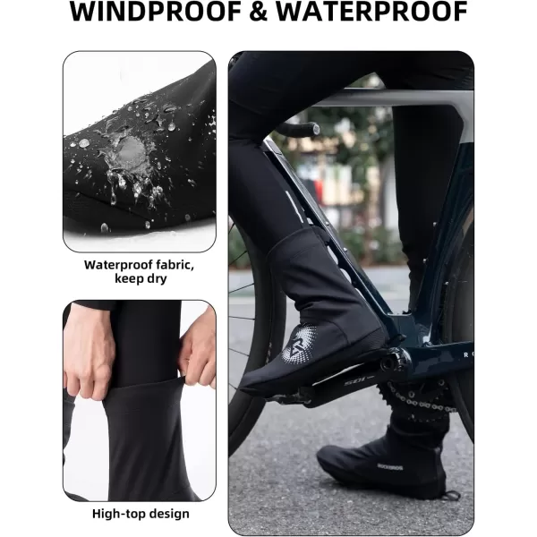 imageROCKBROS Cycling Shoe Covers Winter Thermal Windproof Full Bicycle Overshoes for Men and Women Mountain Road Bike Shoes Water ResistantSmall WomenSmall Men