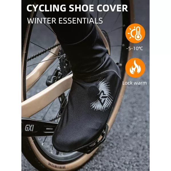 imageROCKBROS Cycling Shoe Covers Winter Thermal Windproof Full Bicycle Overshoes for Men and Women Mountain Road Bike Shoes Water ResistantXSmall WomenXSmall Men