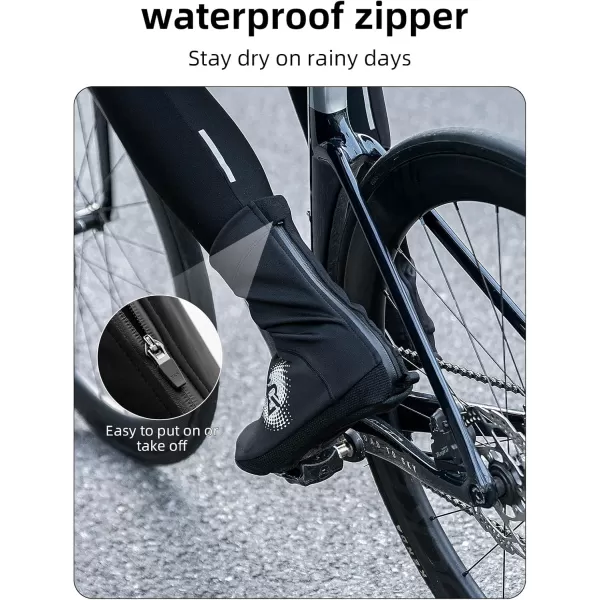 imageROCKBROS Cycling Shoe Covers Winter Thermal Windproof Full Bicycle Overshoes for Men and Women Mountain Road Bike Shoes Water ResistantXSmall WomenXSmall Men