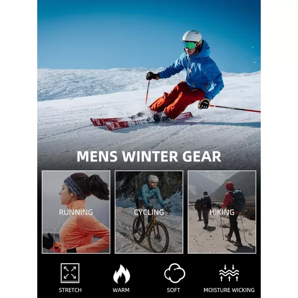 imageROCKBROS Cycling Thermal Long Sleeve Shirts Men Wicking Compression Fleece Undershirt Base Layer for Ski Workout