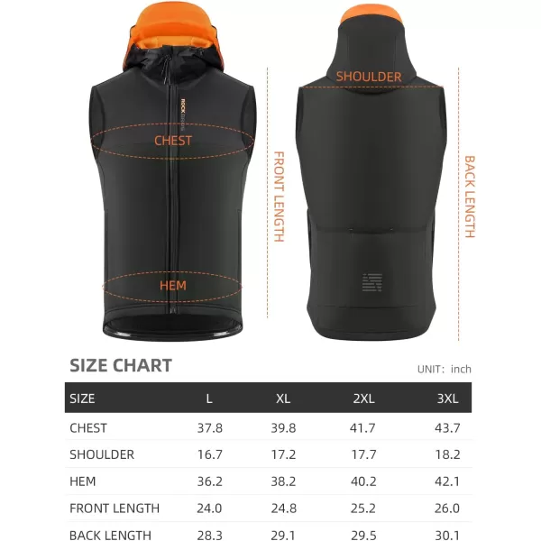 imageROCKBROS Cycling Vest Winter Mens Vest Warm Outerwear Vest for Men Fleece Lined Windproof Sleeveless Jacket