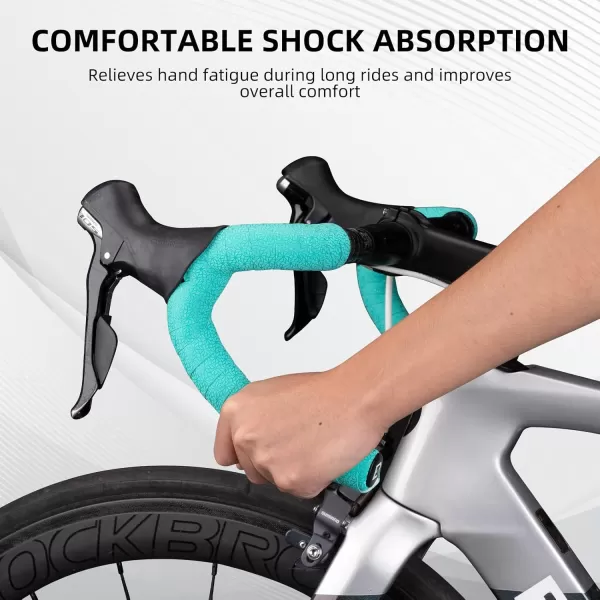 imageROCKBROS EVA Bike Handlebar Tape for Road Bike Comfort Bicycle Bar Tape NonSlip Durable Bike Bar Tape Grip 2 PcsBlue