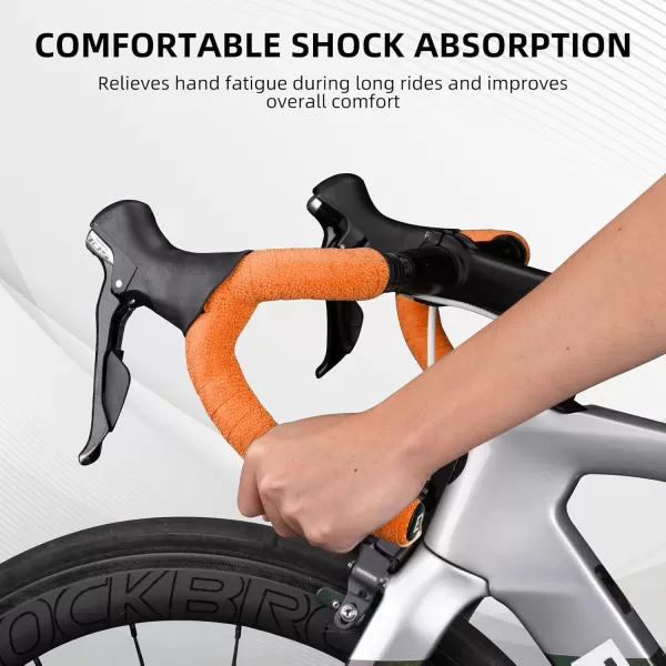imageROCKBROS EVA Bike Handlebar Tape for Road Bike Comfort Bicycle Bar Tape NonSlip Durable Bike Bar Tape Grip 2 PcsOrange