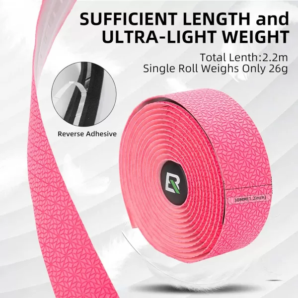 imageROCKBROS EVA Bike Handlebar Tape for Road Bike Comfort Bicycle Bar Tape NonSlip Durable Bike Bar Tape Grip 2 PcsPink