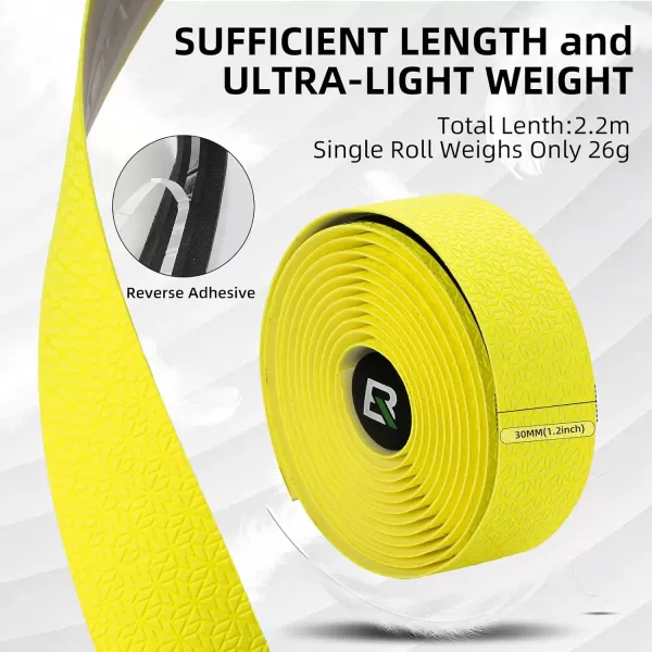 imageROCKBROS EVA Bike Handlebar Tape for Road Bike Comfort Bicycle Bar Tape NonSlip Durable Bike Bar Tape Grip 2 PcsYellow