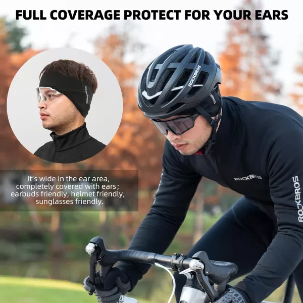 imageROCKBROS Fleece Ear Warmers Earmuffs Headband Men Women for Running Skiing Cycling Warm Ear Cover for Winter Cold WeatherBlackmen