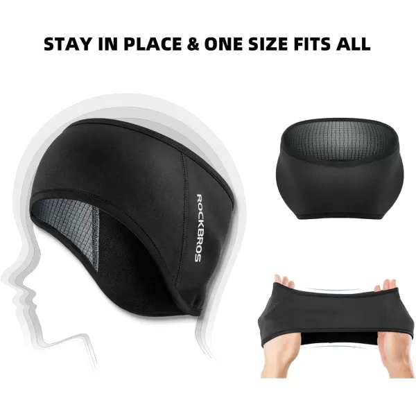 imageROCKBROS Fleece Ear Warmers Earmuffs Headband Men Women for Running Skiing Cycling Warm Ear Cover for Winter Cold WeatherBlackmen