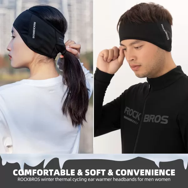 imageROCKBROS Fleece Ear Warmers Earmuffs Headband Men Women for Running Skiing Cycling Warm Ear Cover for Winter Cold WeatherBlackmen