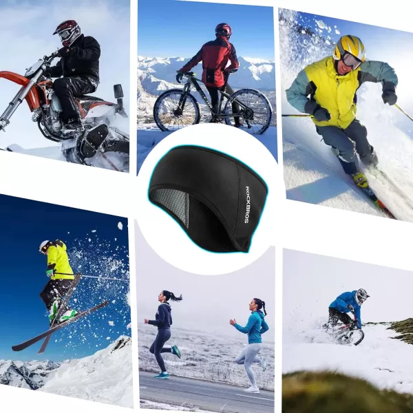 imageROCKBROS Fleece Ear Warmers Earmuffs Headband Men Women for Running Skiing Cycling Warm Ear Cover for Winter Cold WeatherBlackmen