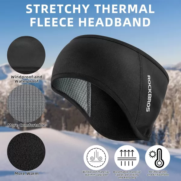 imageROCKBROS Fleece Ear Warmers Earmuffs Headband Men Women for Running Skiing Cycling Warm Ear Cover for Winter Cold WeatherBlackwomen