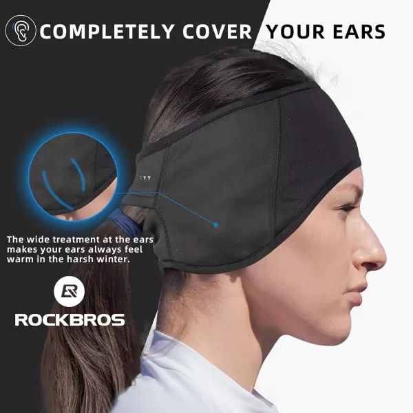 imageROCKBROS Fleece Ear Warmers Earmuffs Headband Men Women for Running Skiing Cycling Warm Ear Cover for Winter Cold WeatherBlackwomen