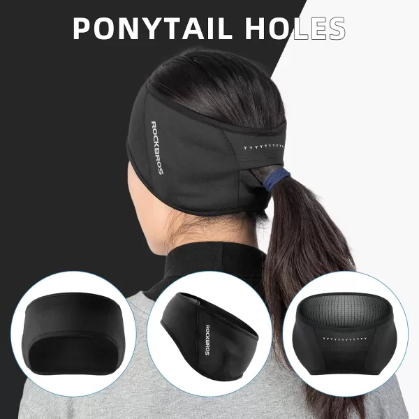 imageROCKBROS Fleece Ear Warmers Earmuffs Headband Men Women for Running Skiing Cycling Warm Ear Cover for Winter Cold WeatherBlackwomen