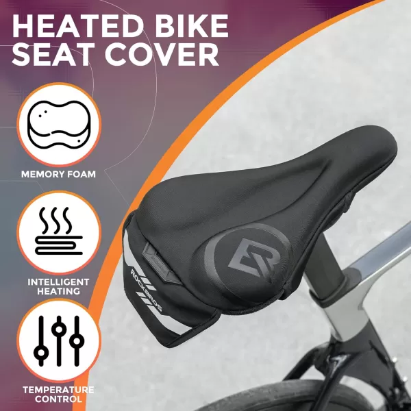 imageROCKBROS Heated Bike Seat Cover Gel Padded Rechargeable Bike Seat Cushion Adjustable Bicycle Seat Cushion Compatible with Peloton Outdoor ampamp Indoor Bicycle Seat108  71