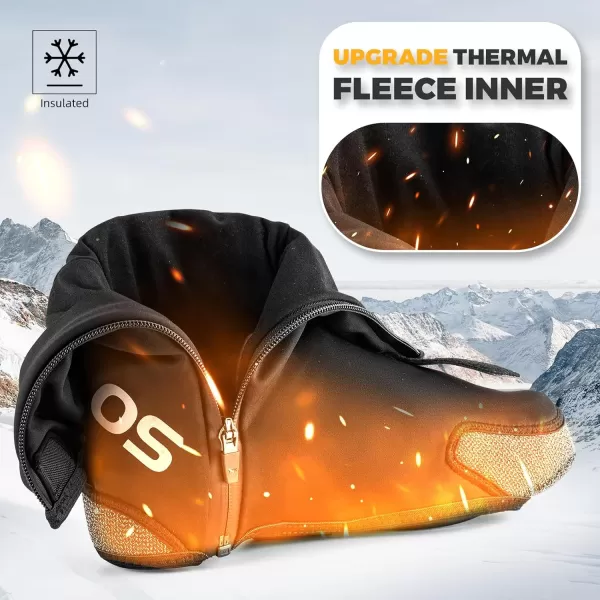 imageROCKBROS Heated Cycling Shoe Covers Winter Shoes Cover for Cold Weather with 5000mAh Battery Warmer Thermal Bike Shoes Cover Windproof Bicycle Overshoes Shoescover for Men WomenLarge105125 US