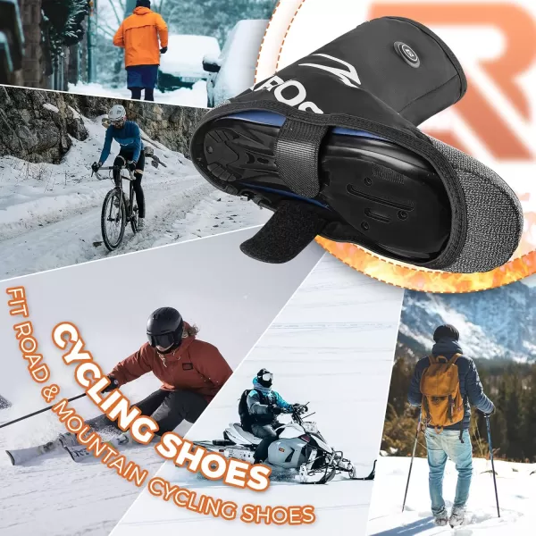 imageROCKBROS Heated Cycling Shoe Covers Winter Shoes Cover for Cold Weather with 5000mAh Battery Warmer Thermal Bike Shoes Cover Windproof Bicycle Overshoes Shoescover for Men WomenLarge105125 US
